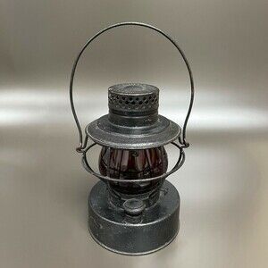 Vintage Handlan St. Louis Utility Lamp Lantern Red Globe Light